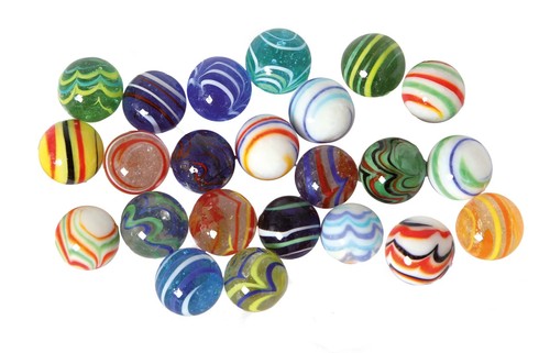 Biglie vetro mix strisce - biglie,